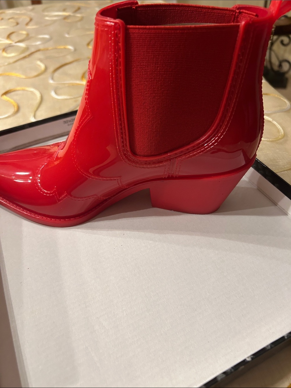 Sam Edelman Red Patent Chelsea Ankle Boots